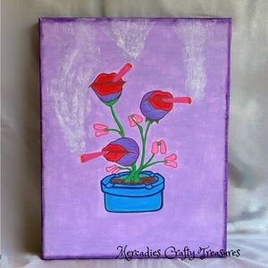 Purple Floral Art Painting by